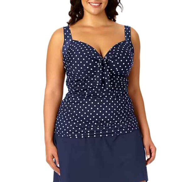 Sonnet Shores Other - Sonnet Shores Lined Polka Dots Tankini Swimsuit Top Black/White Size 22W